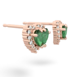 Emerald Halo 14K Rose Gold earrings E7008