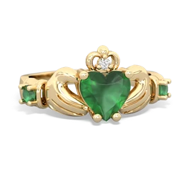 Lab Ruby Claddagh Keepsake 14K Yellow Gold ring R5245