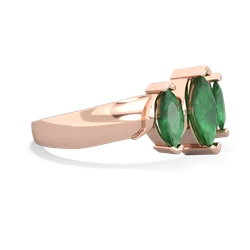 Lab Emerald Three Peeks 14K Rose Gold ring R2433