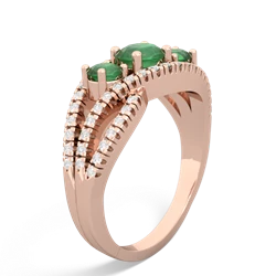 Lab Emerald Three Stone Aurora 14K Rose Gold ring R3080