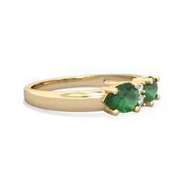 Emerald Pear Bowtie 14K Yellow Gold ring R0865