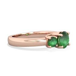 Lab Emerald Three Stone Round Trellis 14K Rose Gold ring R4018