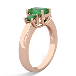 Alexandrite Three Stone Emerald-Cut Trellis 14K Rose Gold ring R4021