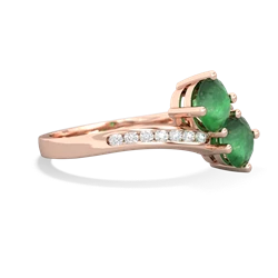 Emerald Channel Set Two Stone 14K Rose Gold ring R5303