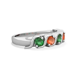 Emerald Anniversary Band 14K White Gold ring R2089