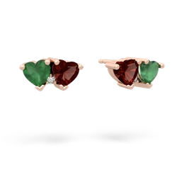 Emerald Sweethearts 14K Rose Gold earrings E5260