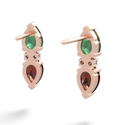 Emerald Bowtie Drop 14K Rose Gold earrings E0865