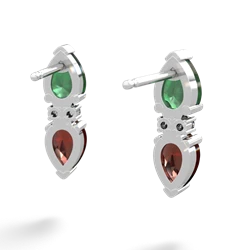 Emerald Bowtie Drop 14K White Gold earrings E0865