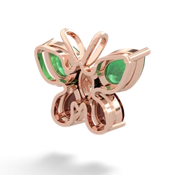 Emerald Butterfly 14K Rose Gold pendant P2215