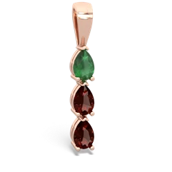 Emerald Dew Drops 14K Rose Gold pendant P2251