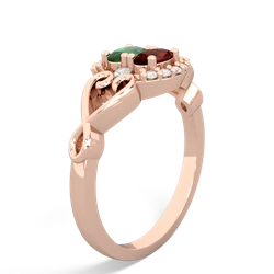 Emerald Love Nest 14K Rose Gold ring R5860