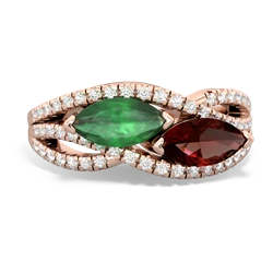 Emerald Diamond Rivers 14K Rose Gold ring R3070