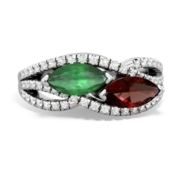 Emerald Diamond Rivers 14K White Gold ring R3070