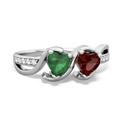 Emerald Side By Side 14K White Gold ring R3090