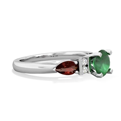 Emerald 6Mm Round Eternal Embrace Engagement 14K White Gold ring R2005