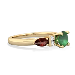 Emerald 6Mm Round Eternal Embrace Engagement 14K Yellow Gold ring R2005