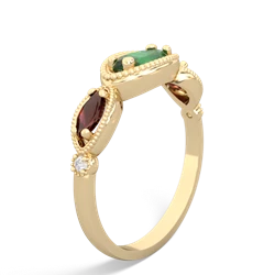 Emerald Milgrain Marquise 14K Yellow Gold ring R5700