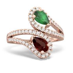 Emerald Diamond Dazzler 14K Rose Gold ring R3000