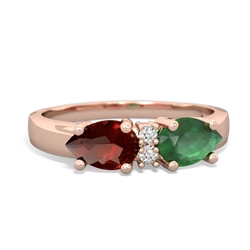 Emerald Pear Bowtie 14K Rose Gold ring R0865