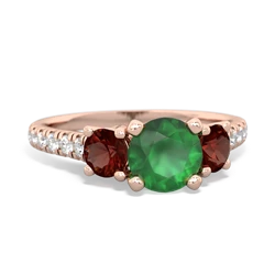 Emerald Pave Trellis 14K Rose Gold ring R5500