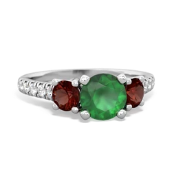 Emerald Pave Trellis 14K White Gold ring R5500