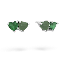 Emerald Sweethearts 14K White Gold earrings E5260