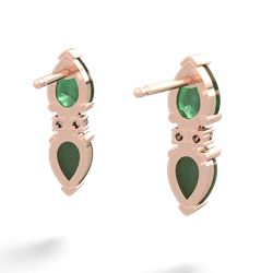 Emerald Bowtie Drop 14K Rose Gold earrings E0865