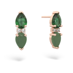 Emerald Bowtie Drop 14K Rose Gold earrings E0865