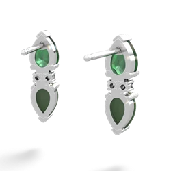 Emerald Bowtie Drop 14K White Gold earrings E0865