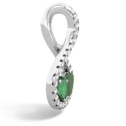 Emerald Pave Twist 'One Heart' 14K White Gold pendant P5360