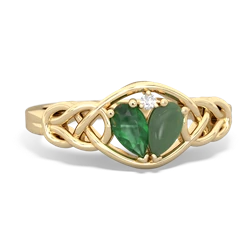 Emerald Celtic Love Knot 14K Yellow Gold ring R5420