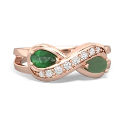 Emerald Diamond Infinity 14K Rose Gold ring R5390