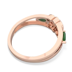 Emerald Hearts Intertwined 14K Rose Gold ring R5880