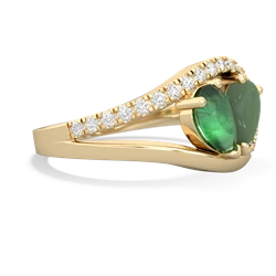 Emerald Nestled Heart Keepsake 14K Yellow Gold ring R5650