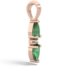 Emerald Bowtie Drop 14K Rose Gold pendant P0865