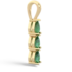 Emerald Dew Drops 14K Yellow Gold pendant P2251