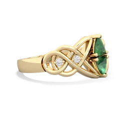 Emerald Keepsake Celtic Knot 14K Yellow Gold ring R5300