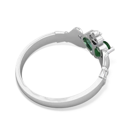 Emerald 'Our Heart' Claddagh 14K White Gold ring R2388