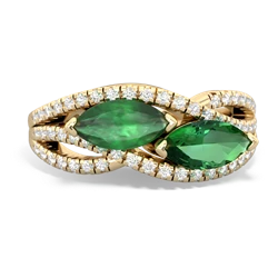 Emerald Diamond Rivers 14K Yellow Gold ring R3070