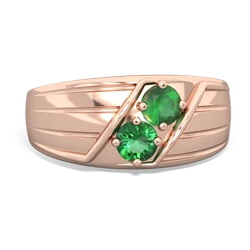 Emerald Men's Streamline 14K Rose Gold ring R0460