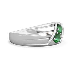 Emerald Men's Streamline 14K White Gold ring R0460