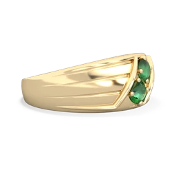 Emerald Men's Streamline 14K Yellow Gold ring R0460