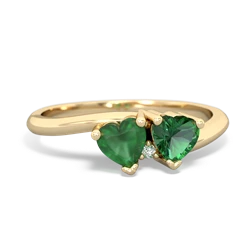 Emerald Sweethearts 14K Yellow Gold ring R5260