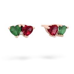 Emerald Sweethearts 14K Rose Gold earrings E5260