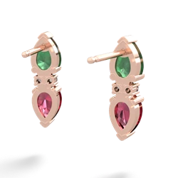 Emerald Bowtie Drop 14K Rose Gold earrings E0865