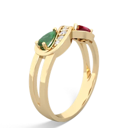 Emerald Diamond Infinity 14K Yellow Gold ring R5390