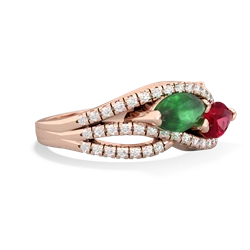 Emerald Diamond Rivers 14K Rose Gold ring R3070