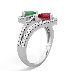 Emerald Diamond Dazzler 14K White Gold ring R3000