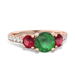 Emerald Pave Trellis 14K Rose Gold ring R5500