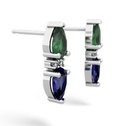 Emerald Bowtie Drop 14K White Gold earrings E0865